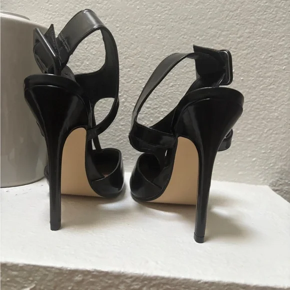 JustFab Cyndal Women’s Black Pointed Toe Ankle Strap Stiletto Heels – Size 7.5 - Picture 3 of 5